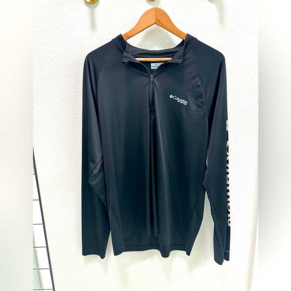 Columbia Men's Quarter-Zip Black Pullover - Size Large